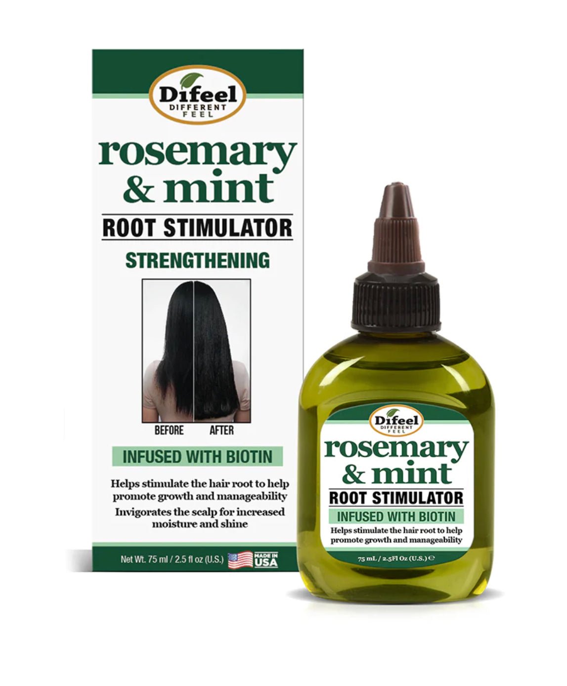 Difeel Rosemary &amp; Mint Hair Root Stimulator with Biotin, 2.5 oz