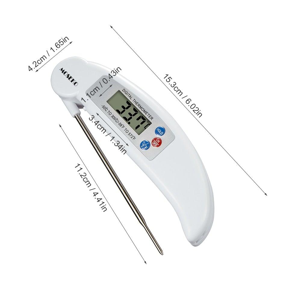 Digital Foldable Thermometer Food BBQ Meat Oven Instant Read Food Thermometer For Cooking Digital Kitchen Thermometer Probe With Backlight &amp; Reversible Display Cooking Thermometer For Folding Kitchen Thermometer For Cooking Water Oil Grill Tools