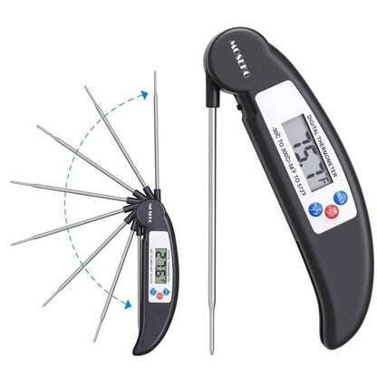 Digital Foldable Thermometer Food BBQ Meat Oven Instant Read Food Thermometer For Cooking Digital Kitchen Thermometer Probe With Backlight &amp; Reversible Display Cooking Thermometer For Folding Kitchen Thermometer For Cooking Water Oil Grill Tools