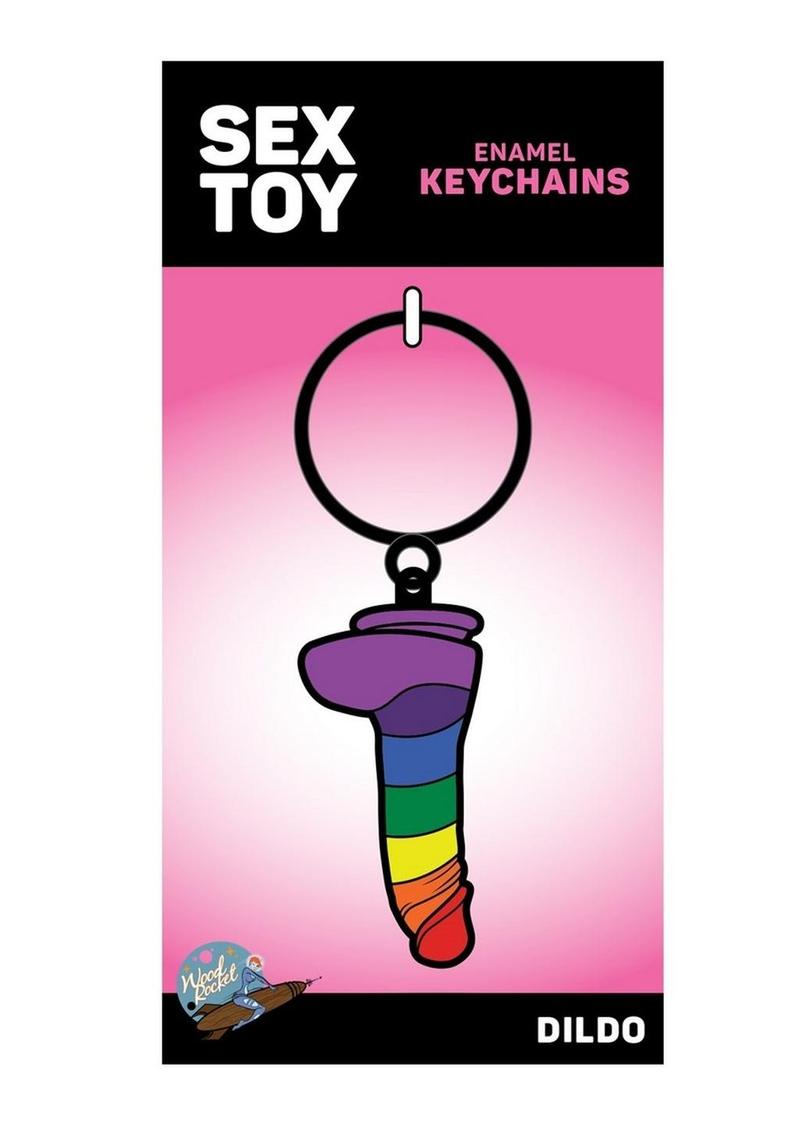 Rainbow Dildo Keychain