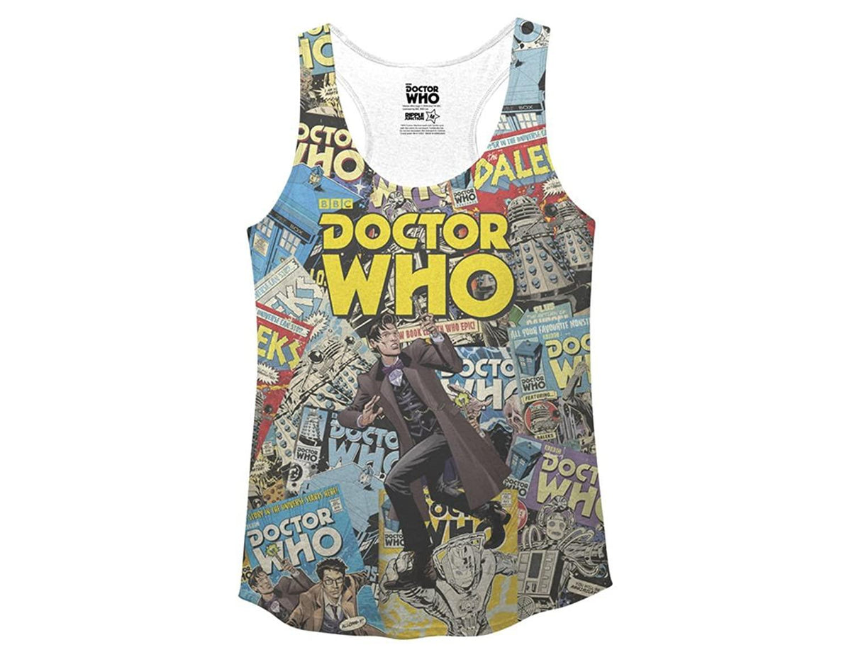Doctor Who Comic Covers Racerback Tank