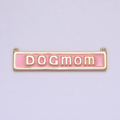 Dog Mom Word Charm Connectors Bar Pendants Link Connector in Gold Silver for Necklace Supply Y-830 Y-831