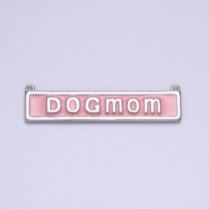 Dog Mom Word Charm Connectors Bar Pendants Link Connector in Gold Silver for Necklace Supply Y-830 Y-831