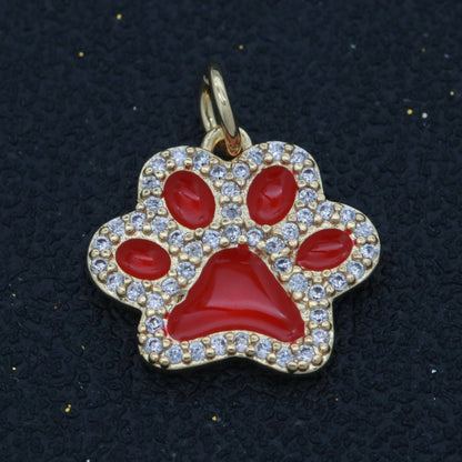 Dog Paw Gold Filled Charms M-648 - M-657