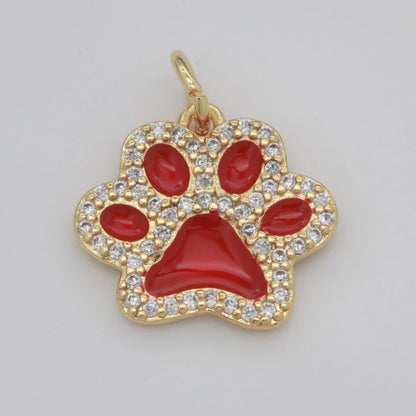 Dog Paw Gold Filled Charms M-648 - M-657