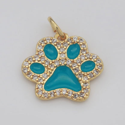 Dog Paw Gold Filled Charms M-648 - M-657