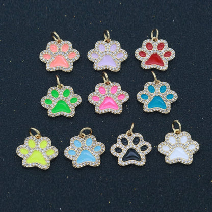 Dog Paw Gold Filled Charms M-648 - M-657
