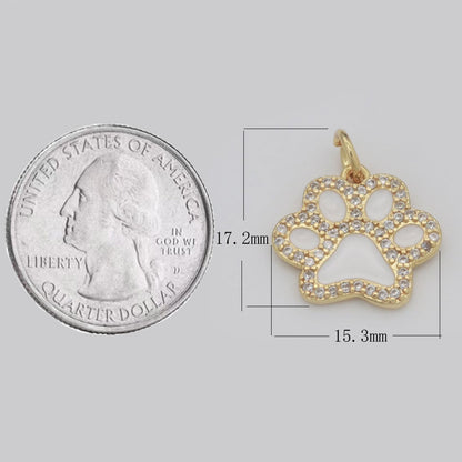 Dog Paw Gold Filled Charms M-648 - M-657