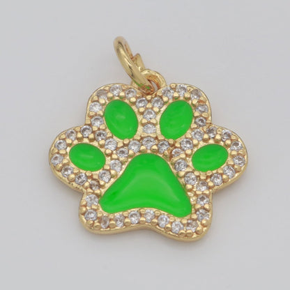 Dog Paw Gold Filled Charms M-648 - M-657