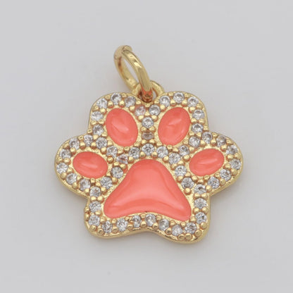 Dog Paw Gold Filled Charms M-648 - M-657