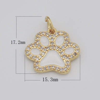 Dog Paw Gold Filled Charms M-648 - M-657