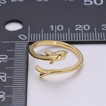 Dolphin Ring Adjustable Open Ring for Animal Lover Under the sea Inspired Jewelry