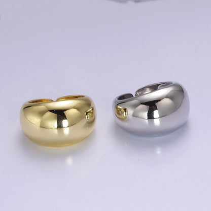 Dome Ring for Women in Gold Silver Stackable Bold Ring Chunky Statement Ring Jewelry Gift for Her Self Gift Minimalist O-2101 O-2102