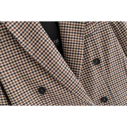 Double Breasted Checkered Blazer