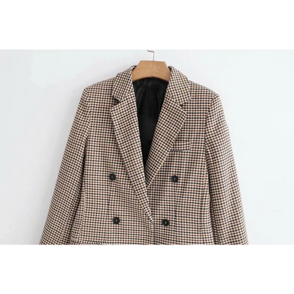 Double Breasted Checkered Blazer