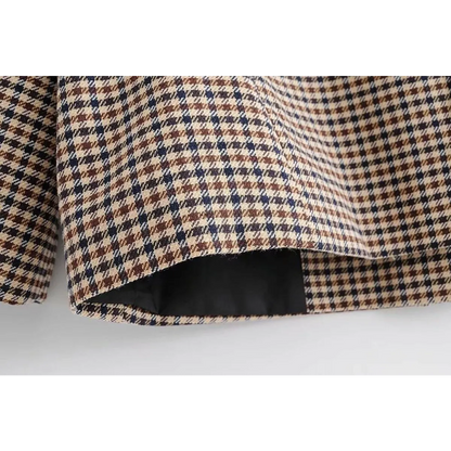 Double Breasted Checkered Blazer