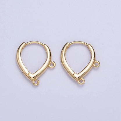 OS Double Link Loop Teardrop Huggie Hoop Earrings Supply For Jewelry Making L-813