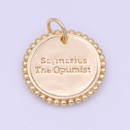 Double Sided Zodiac Horoscope Astrology Personalized Coin Charm | A-A1803-A-A1808(discontinued)