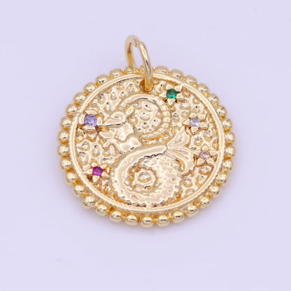 Double Sided Zodiac Horoscope Astrology Personalized Coin Charm | A-A1803-A-A1808(discontinued)