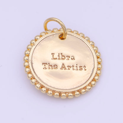 Double Sided Zodiac Horoscope Astrology Personalized Coin Charm | A-A1803-A-A1808(discontinued)