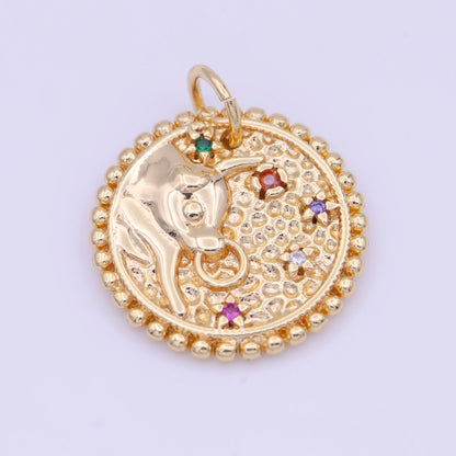 Double Sided Zodiac Horoscope Astrology Personalized Coin Charm | A-A1803-A-A1808(discontinued)