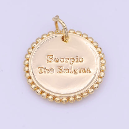 Double Sided Zodiac Horoscope Astrology Personalized Coin Charm | A-A1803-A-A1808(discontinued)