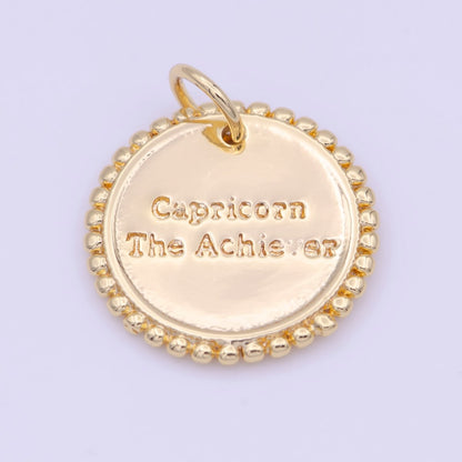 Double Sided Zodiac Horoscope Astrology Personalized Coin Charm | A-A1803-A-A1808(discontinued)