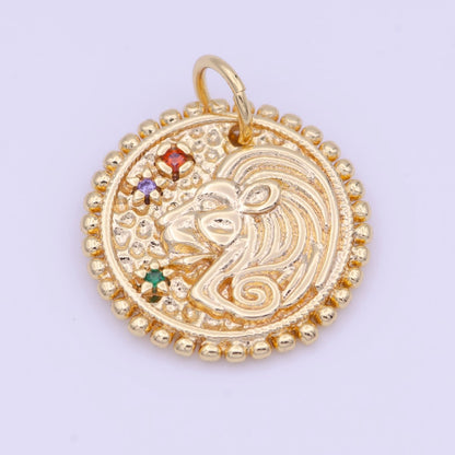 Double Sided Zodiac Horoscope Astrology Personalized Coin Charm | A-A1803-A-A1808(discontinued)