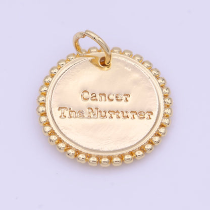 Double Sided Zodiac Horoscope Astrology Personalized Coin Charm | A-A1803-A-A1808(discontinued)