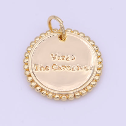 Double Sided Zodiac Horoscope Astrology Personalized Coin Charm | A-A1803-A-A1808(discontinued)
