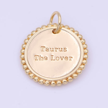 Double Sided Zodiac Horoscope Astrology Personalized Coin Charm | A-A1803-A-A1808(discontinued)