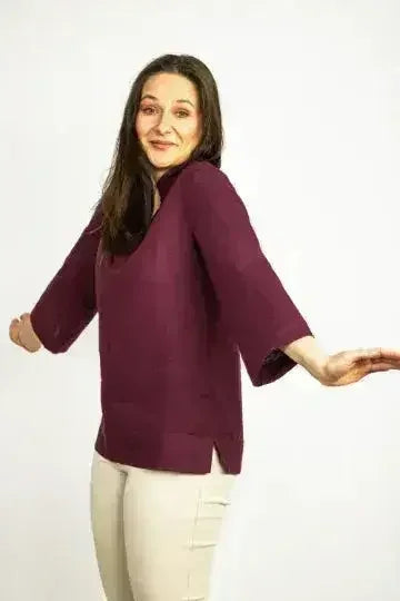Asphalt Grey Linen Oversize Top – Modern &amp; Comfortable Blouse