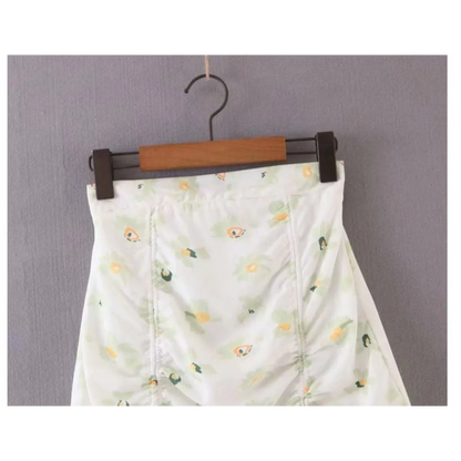 Drawstring Mini Skirt
