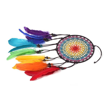 Dream Catcher Handmade Ornaments Wall Decor Handmade Jewelry Wind Chimes Rainbow Feather Dream Catchers For Gifts Wedding Home Decorations Photography As Prop