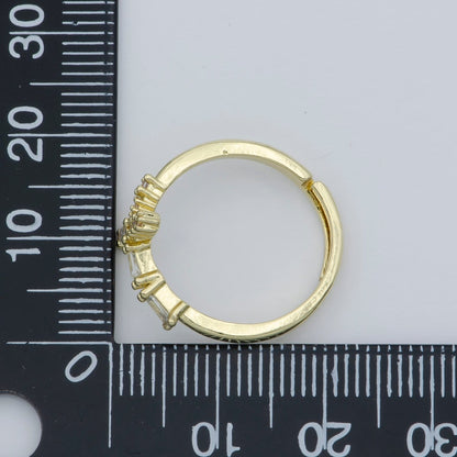 Dreamy Baguette Ring, DAinty Open Adjustable Ring Stacking Rings Delicate Ring O-480