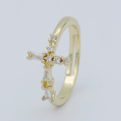 Dreamy Baguette Ring, DAinty Open Adjustable Ring Stacking Rings Delicate Ring O-480