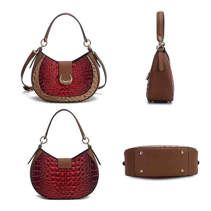 MKF Collection Jain Half Moon Luxe Croc-Embossed Shoulder Bag, Spacious and Timeless by Mia K