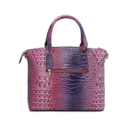 MKF Collection Frankie Gradient Rainbow Faux Crocodile-Embossed Tote Bag Two Pcs by Mia K.