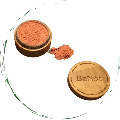 BeNat All-Natural Blush Loose Powder | Reusable Bamboo Container with Refills | Vegan &amp; Lightweight Face Makeup