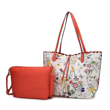 MKF Collection Danielle Reversible Shopper Tote Bag Crossbody Pouch by Mia K