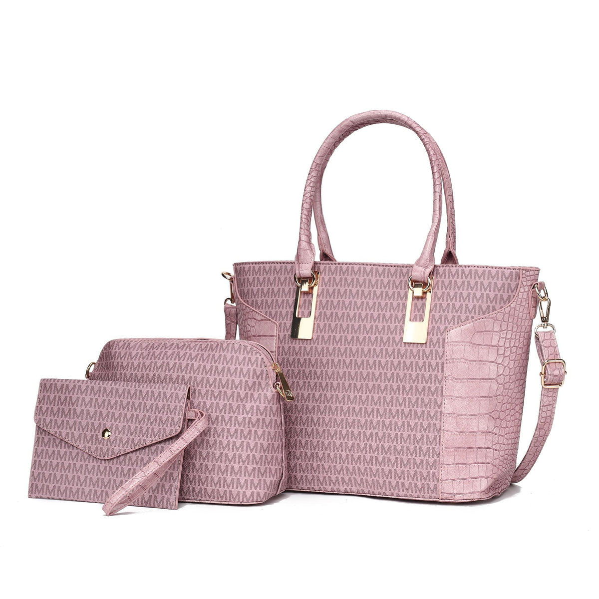 MKF Collection Shonda 3PC Tote with Cosmetic Pouch &amp; Wristlet by Mia k