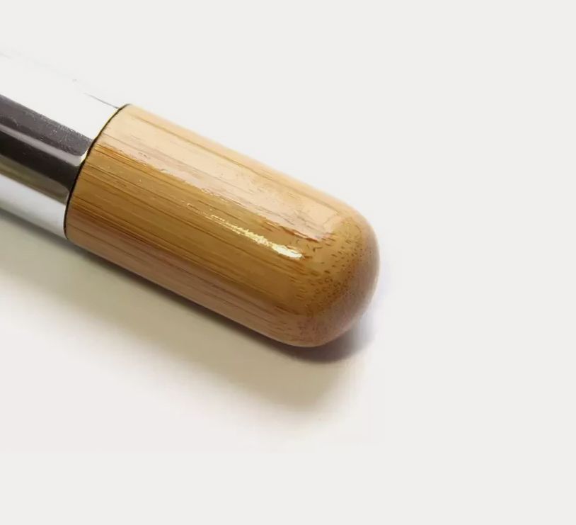 Premium Kabuki Blush Brush - High-Density Soft Synthetic Makeup Brush with Eco-Friendly Bamboo Handle for Flawless Powder &amp; Contour Blending