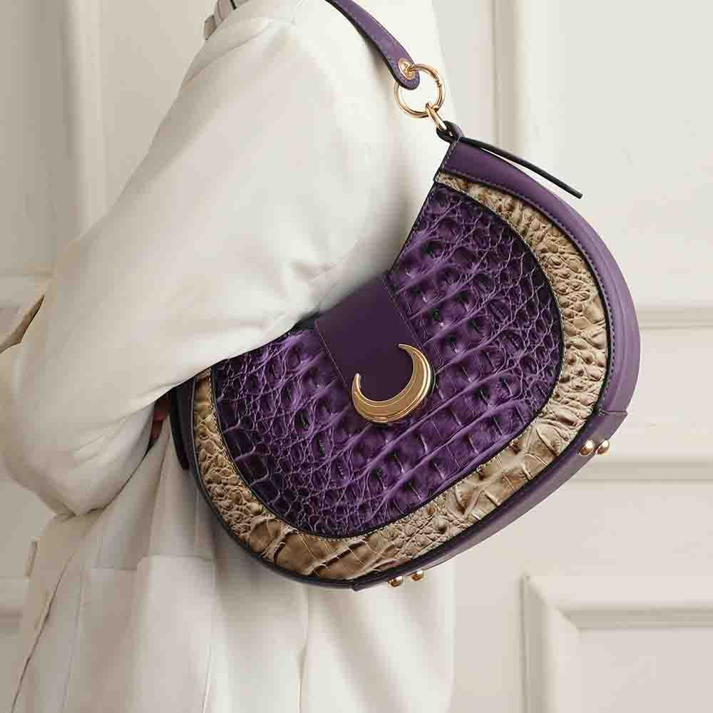 MKF Collection Jain Half Moon Luxe Croc-Embossed Shoulder Bag, Spacious and Timeless by Mia K