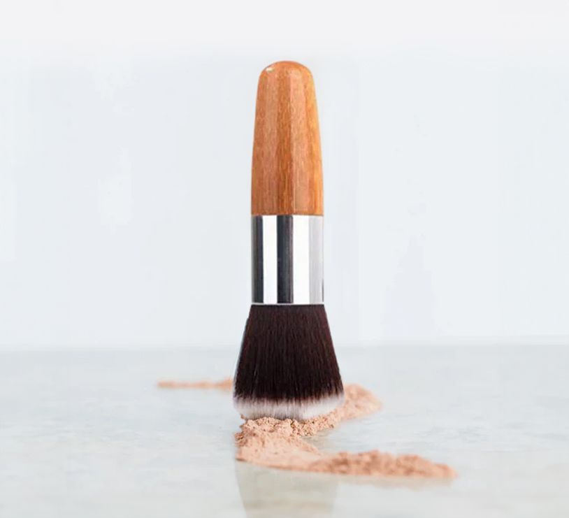 Premium Kabuki Blush Brush - High-Density Soft Synthetic Makeup Brush with Eco-Friendly Bamboo Handle for Flawless Powder &amp; Contour Blending