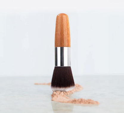 Premium Kabuki Blush Brush - High-Density Soft Synthetic Makeup Brush with Eco-Friendly Bamboo Handle for Flawless Powder &amp; Contour Blending