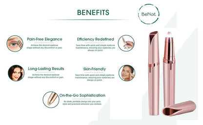 Set of 2. Rechargeable Facial &amp; Eyebrow Hair Remover Set for Women, Painless Electric Trimmer with LED Light