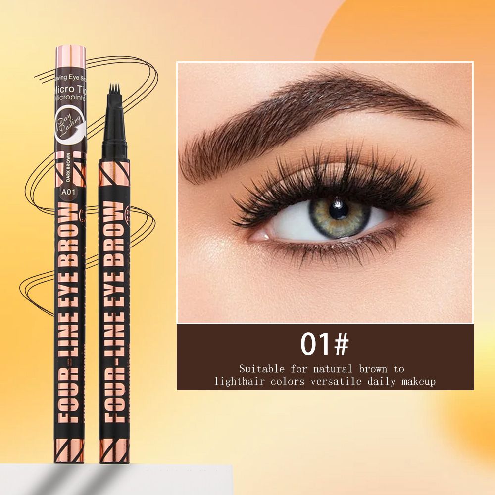 3 Colors Quad Wild Eyebrow Eyebrow Pencil Waterproof Non-Halogenating Extremely Fine Liquid Water Eyebrow Pencil