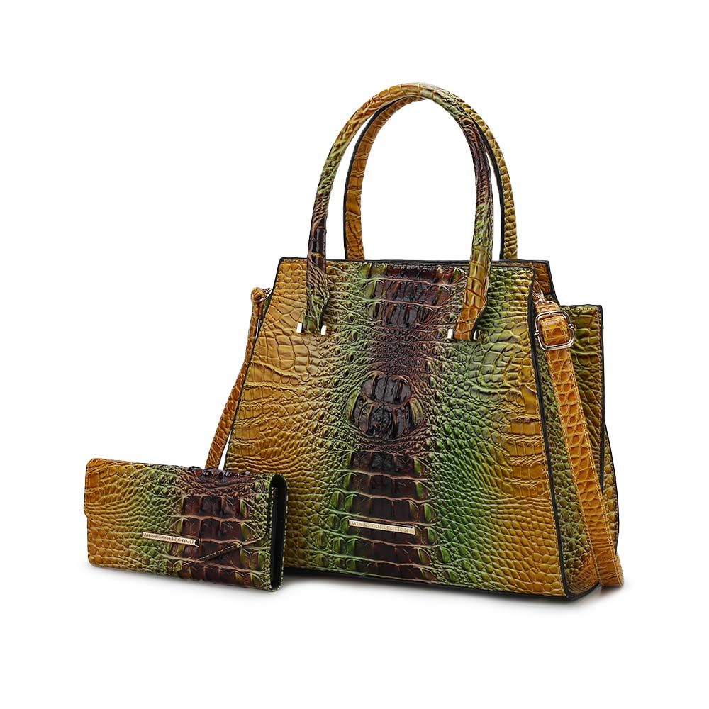 MKF Collectin Miriam Croc-Embossed Tote Bag Elegant Vegan Leather Structured by Mia K.