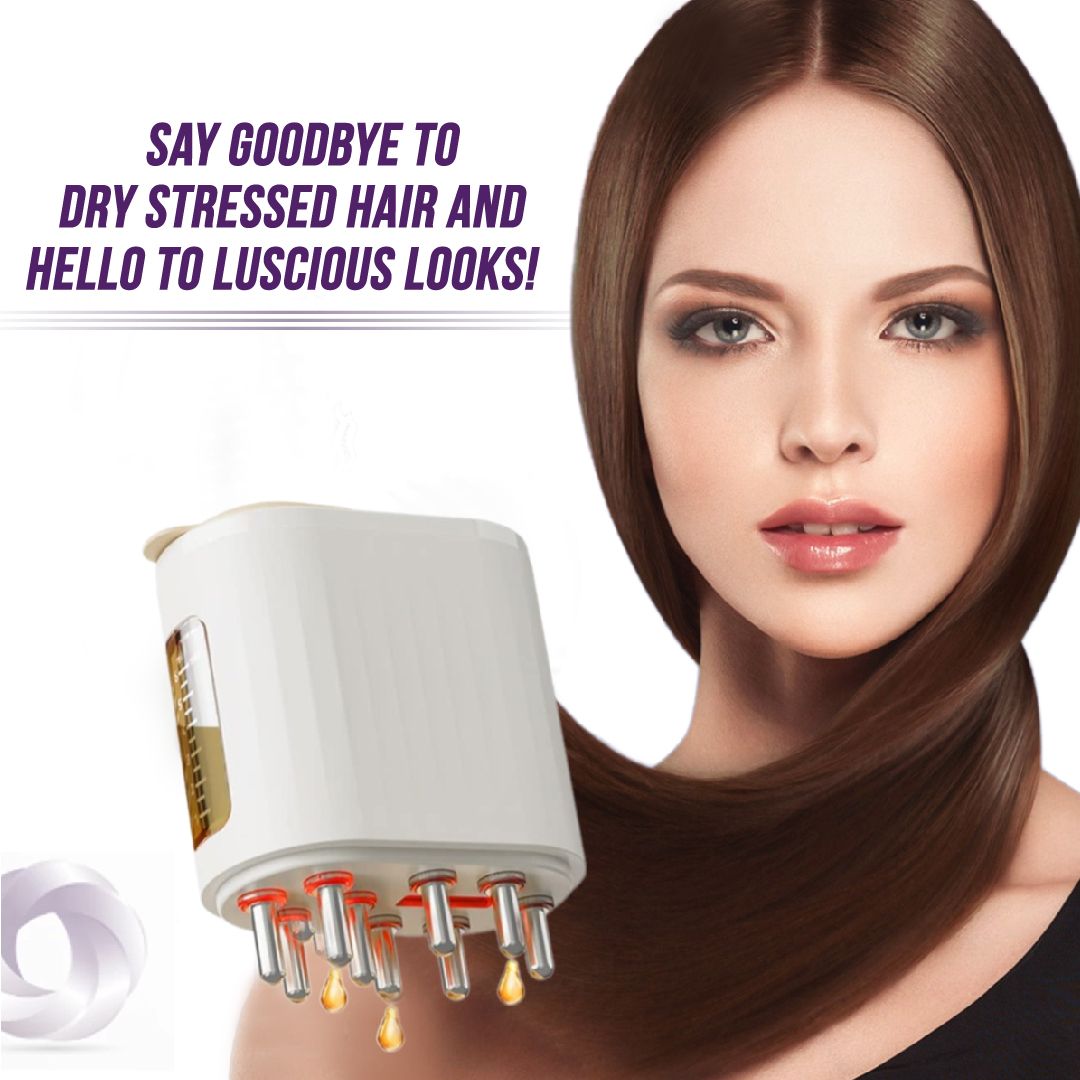 Electric Oil Applicator &amp; Scalp Massager 2-in-1: Wireless High-Frequency Vibration Hair Growth Serum Comb, Waterproof Charging Root Therapy Brush for Stress Relief &amp; Spa