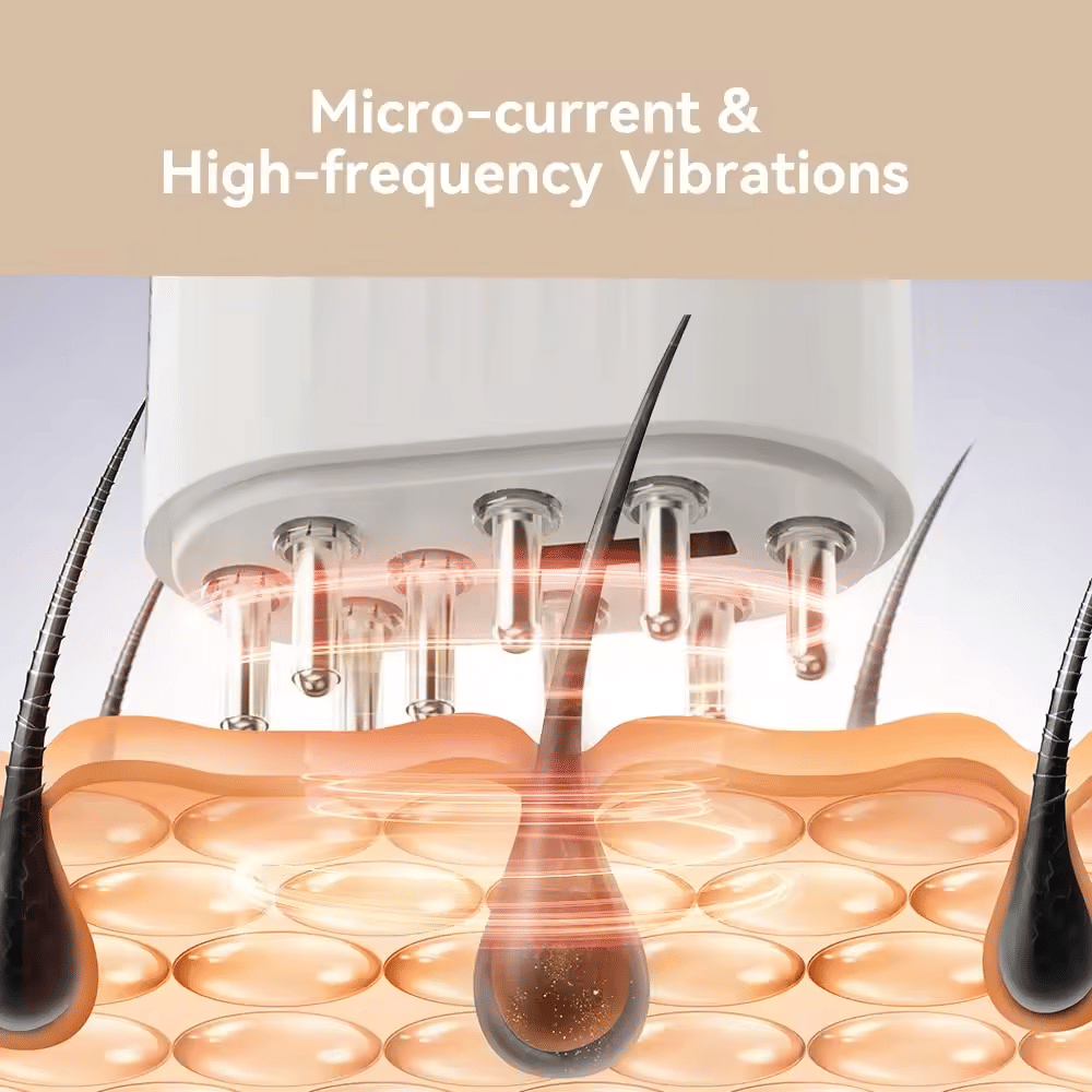 Electric Oil Applicator &amp; Scalp Massager 2-in-1: Wireless High-Frequency Vibration Hair Growth Serum Comb, Waterproof Charging Root Therapy Brush for Stress Relief &amp; Spa